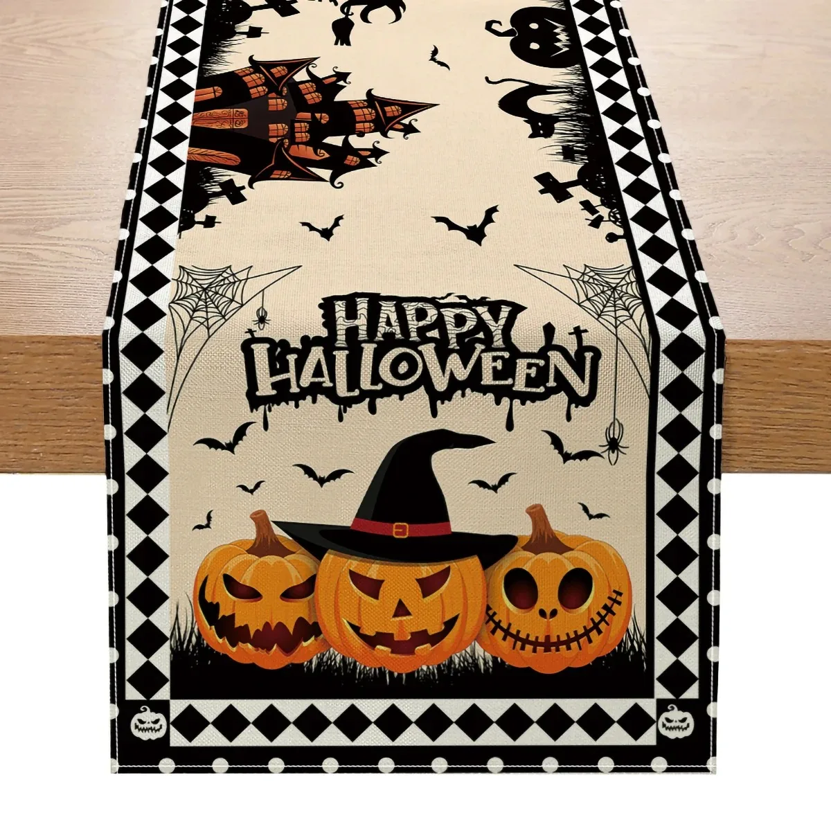 Halloween Table Runners Happy Halloween Decor For Home Kitchen Table Decor Runner Trick Or Treat Pumpkin Horror Party Supplies