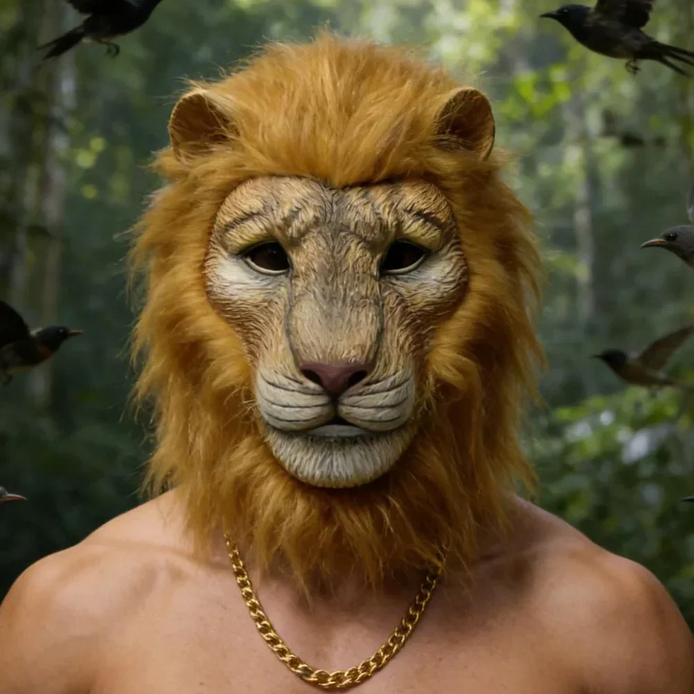 Animal Lion Mask Cosplay Beast White Lion Latex Masks Carnival Dress Up Masquerade Halloween Party Costumes Props Gifts