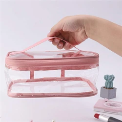 Women Makeup Bags Transparent Handheld Travel Wash Bags Female Waterproof Toiletries Storage Bag For Ladies