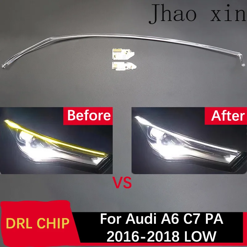 

For Audi A6 C7 PA White Light 2016-2018 LOW Car Headlights DRL CHIP Light Guide Tube Angel Eye Circuit Board Ballast Light Tube