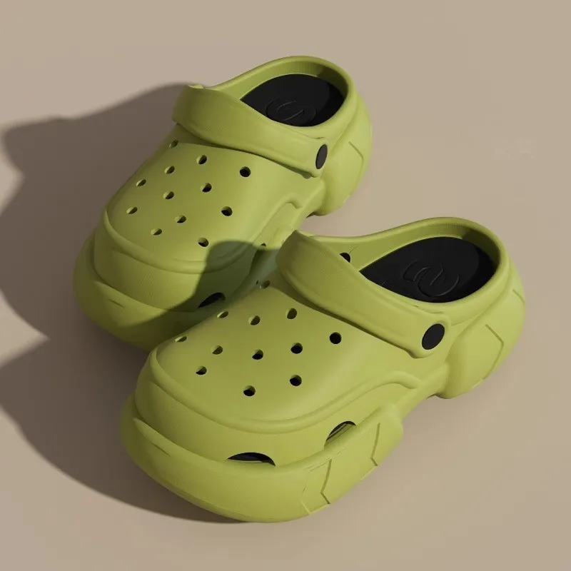 

7.0 Thick-soled Slippers Height-increasing Black Women Summer Outdoors Seaside Beach Soft Cool Slippers