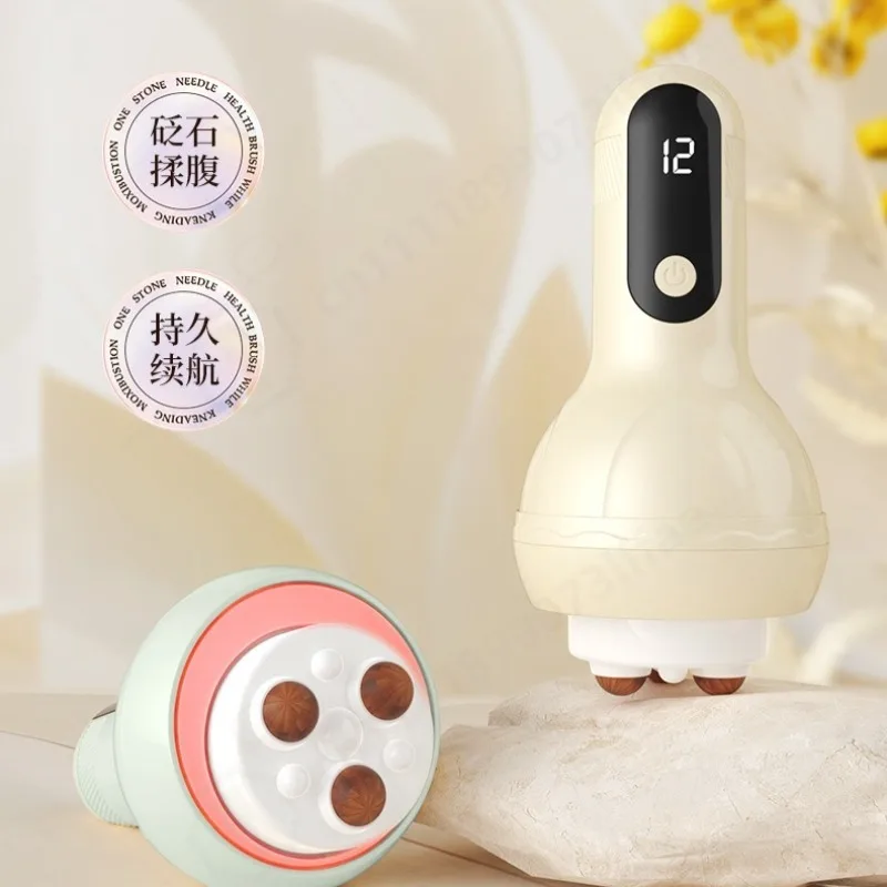 Bian Stone Roller Massager Hot Compress Handheld Rolling Tool for Abdomen Waist Shoulder Leg Body Meridian Relaxation Home Use