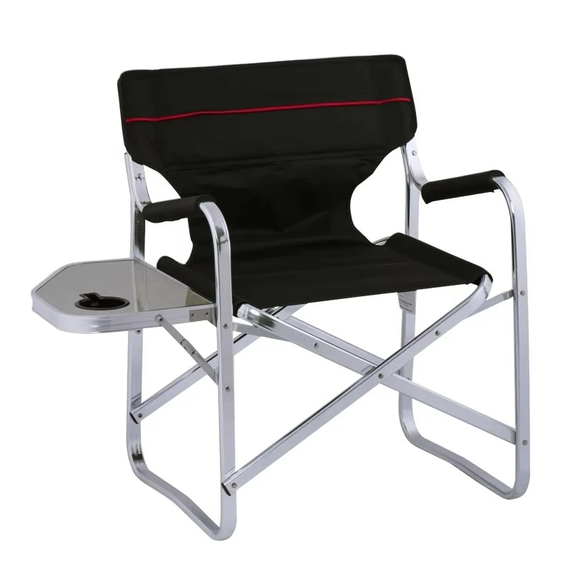 

Aluminium Camping Chair Folding Outdoor Director Chair With Side Table