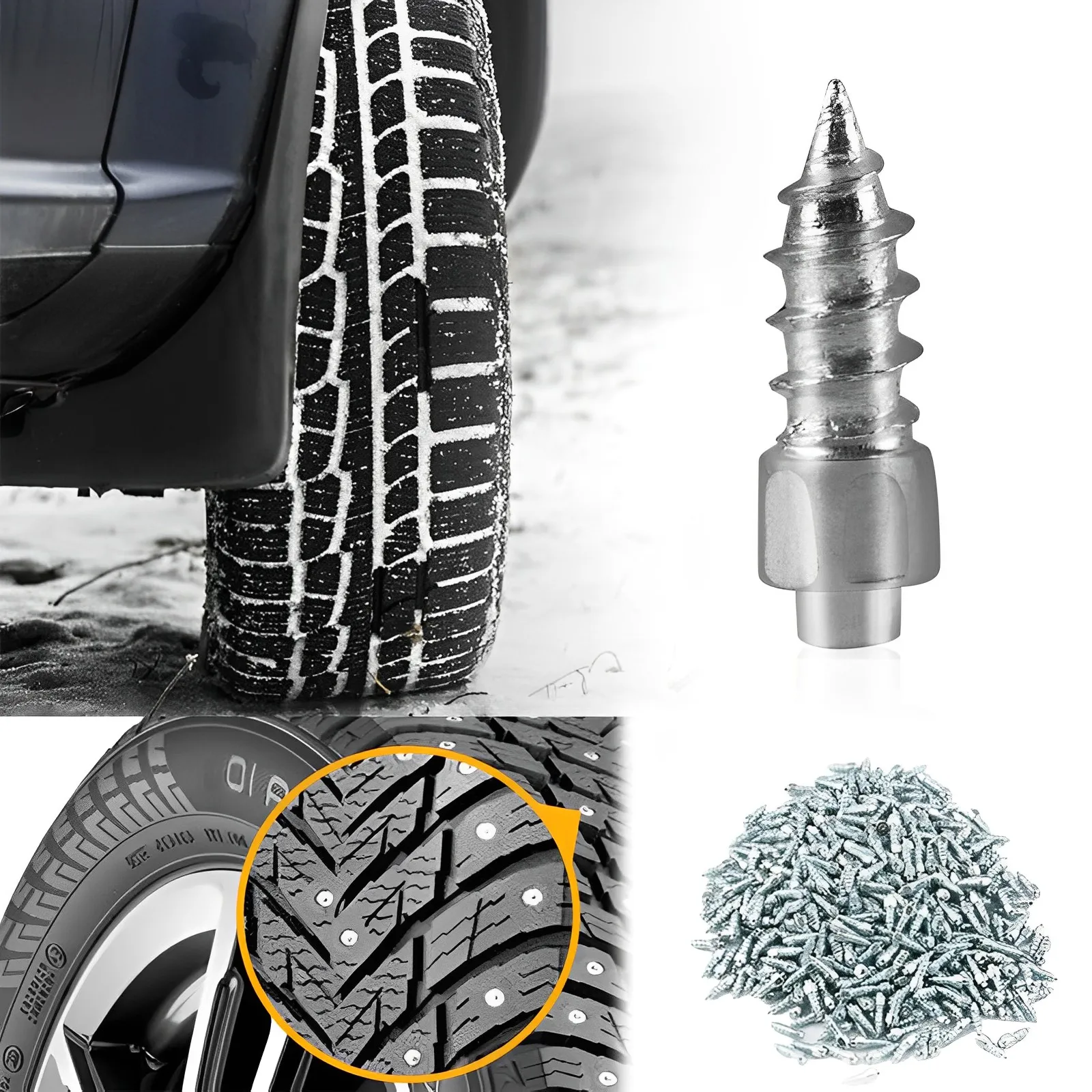 10/20/30Pcs Car Tire Studs Screws Nails AlloyTire Studs Wheel Tyre Snow Spikes Set Anti-Slip Anti-Ice for Truck Motorcycle 12mm