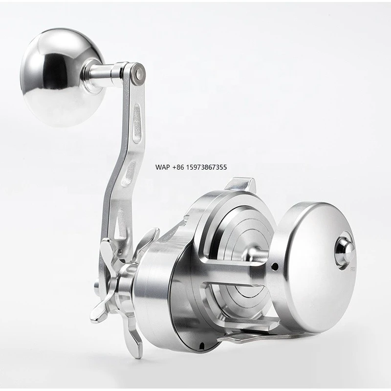 

ECOODA EMB 1500 Silver Slow Pitch Jigging Reel Speed8+1 BB Full Metal Sea Water Boat Trolling Reel 15KG Drag Power River Lake