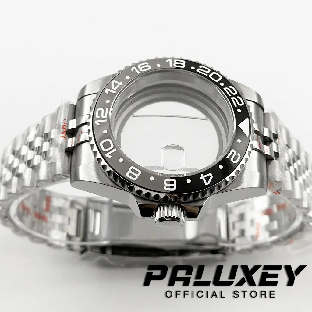 Высококачественный 40 мм водостойкий черный серый цвет GMT подходит для NH34 NH35 NH36 ETA2824 движение фонарь фонарик скользящая застежка