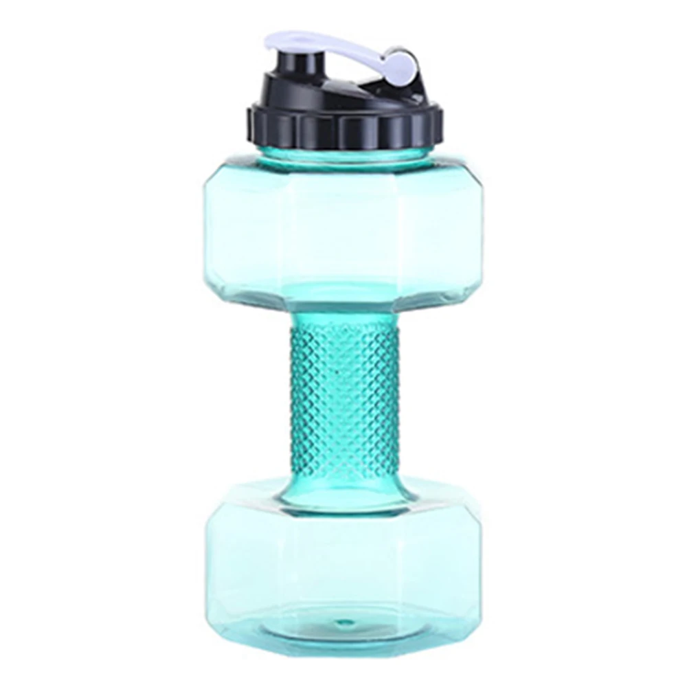 

Green 2600ML Plastic Dumbbell Sports Water Bottle for Fitness, Gym, and Outdoor Activities