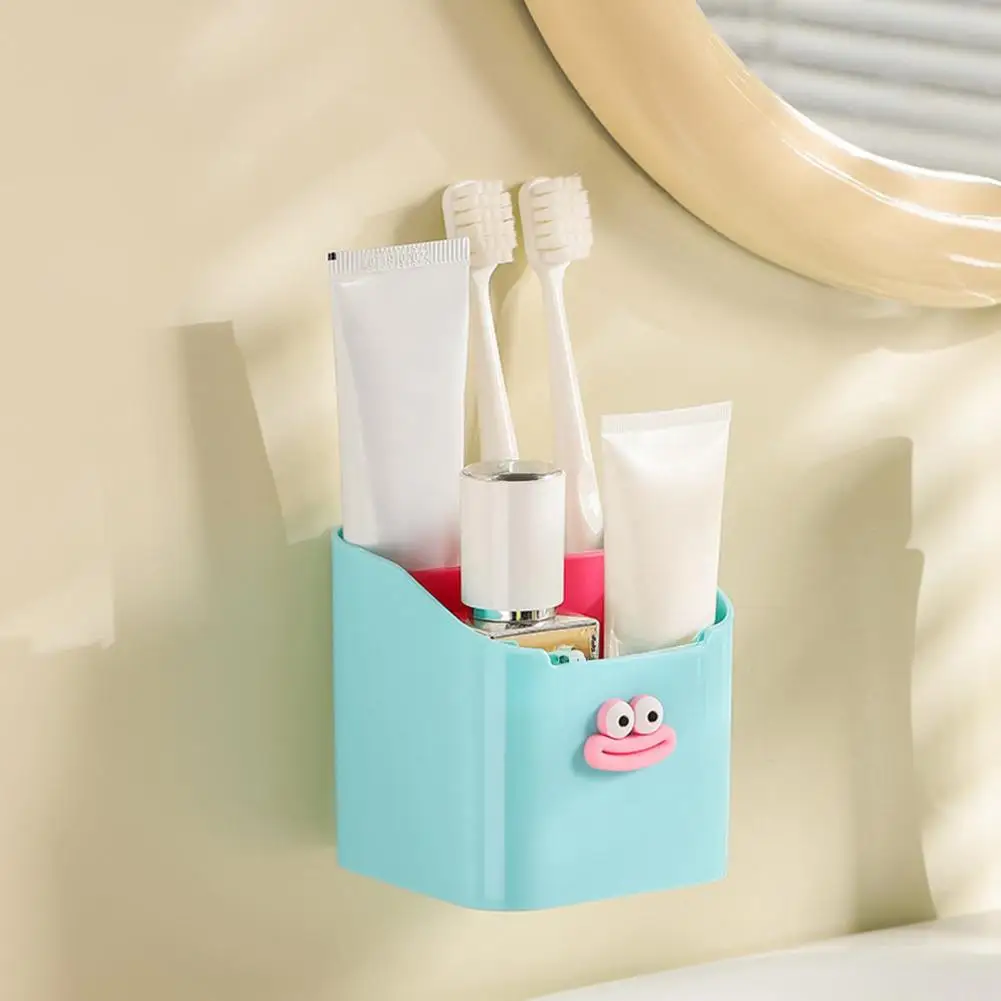 

Bathroom Multi-Functional Storage Box Set,Toothbrush Cosmetic Holder,Fun Carton Design,Cleaning Supplies Storage