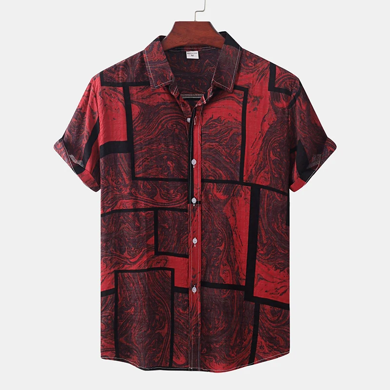 Herren Sommer Hawaii Casual Fashion Social Beach Style Kurzarm übergroßen Blumen druck lose Vintage Resort Shirt Chinesisch