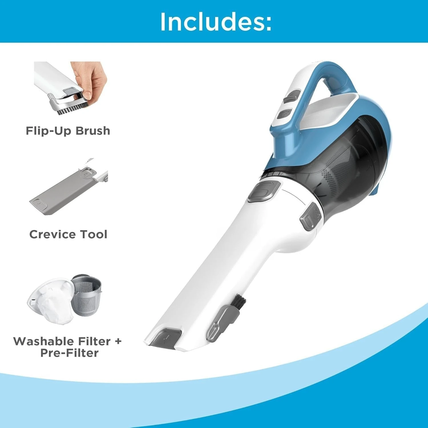 Compact Cordless Handheld Vacuum Cleaner With Independent Charging Dock, Rotatable Nozzle & Crevice Tool for Small Space Home And Car Cleaning view 2