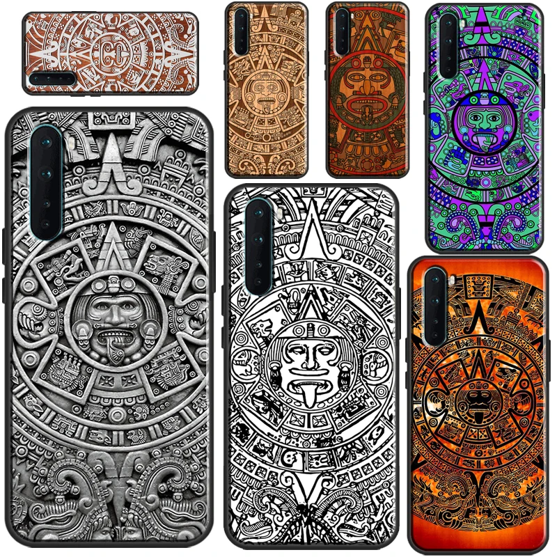 Mayan Calendar Wood Pattern Case For OnePlus 9 10 Pro Nord2 8T 9R Coque For OPPO Realme 8 Pro 8i C3 C21 GT Neo 2 Master