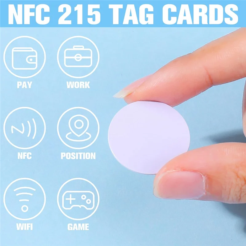 Stabiele prestaties - 80 stuks NFC Tagsntag 215 NFC-stickerchip Ronde NFC-tag Herschrijfbare NFC-kaart Kleverige achterkant NFC-telefoon