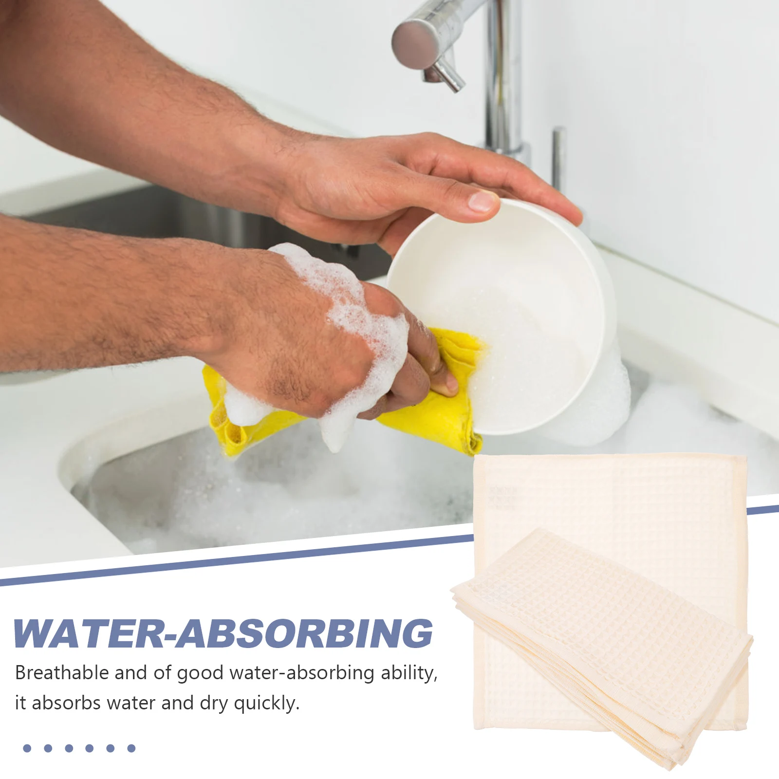 

6 Pcs Kitchen Towel Set Hand Face Towels for Bathroom Cotton Highly Absorbent Quick Dry Child