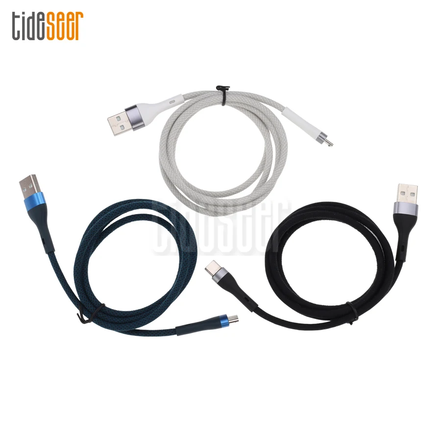 

500pcs 3A Micro Fast Charging USB Charger Cable 1M Type C Charge Data Wire For iPhone Samsung Xiaomi Android Phone Cables