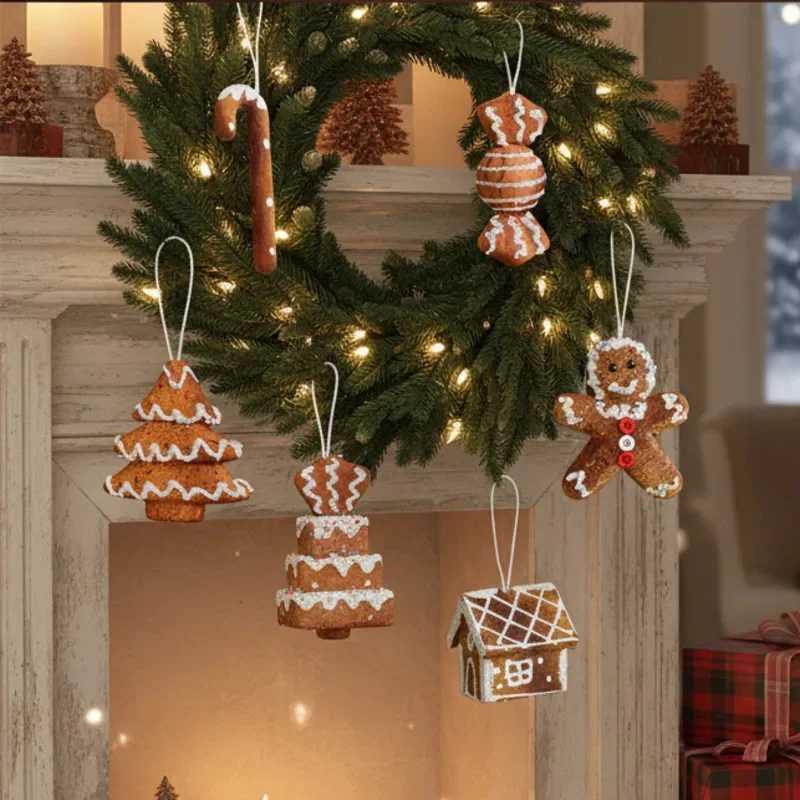 Decoración colgante en forma de pastel de espuma navideña, adorno de árbol de Navidad para configuración de fiesta de invierno, fondo festivo para el hogar, detalles dulces