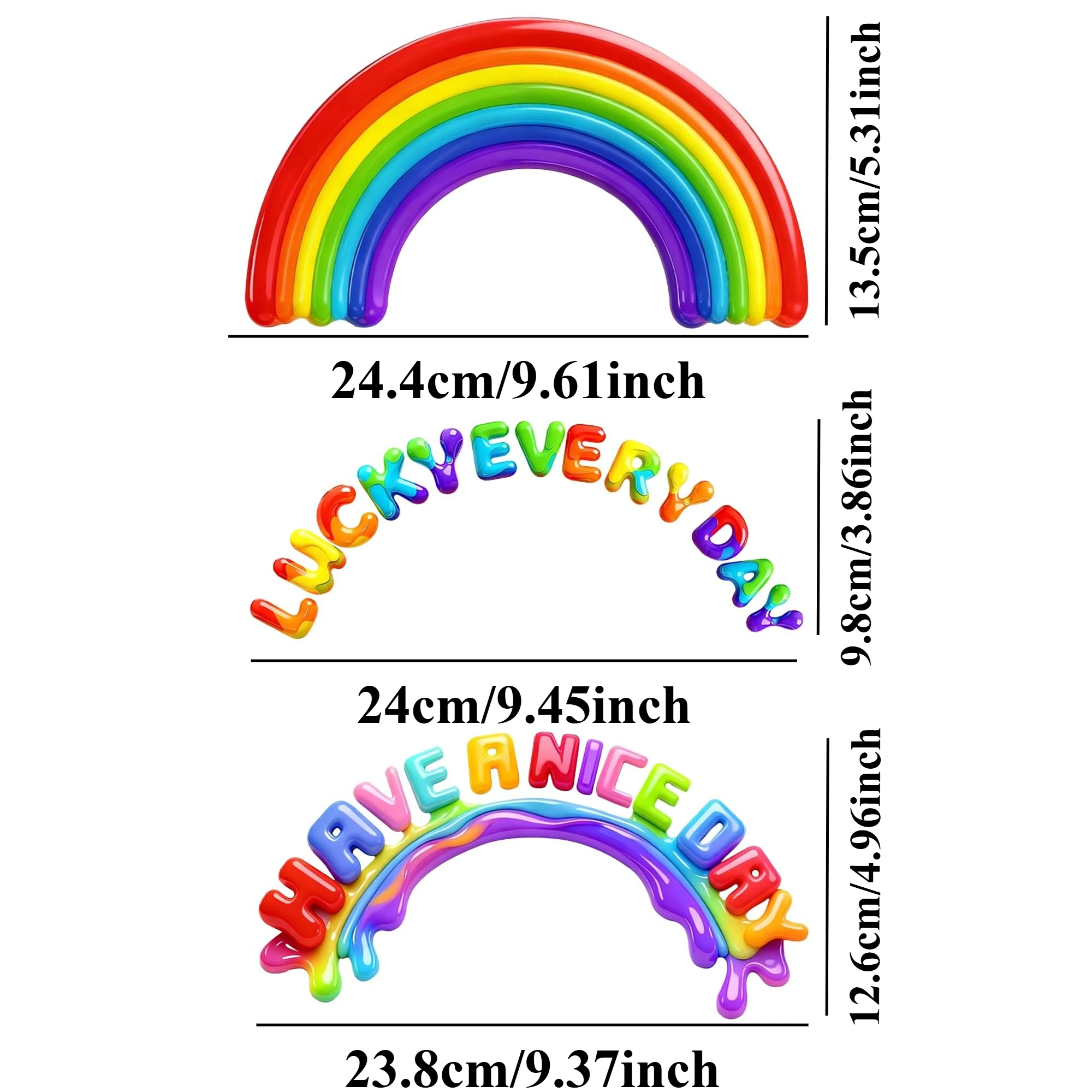 1Pc Dopamine Rainbow Letter Car Sticker Waterproof Vinyl Decal for Auto Window Windshield Unique Decor for Car Enthusiasts