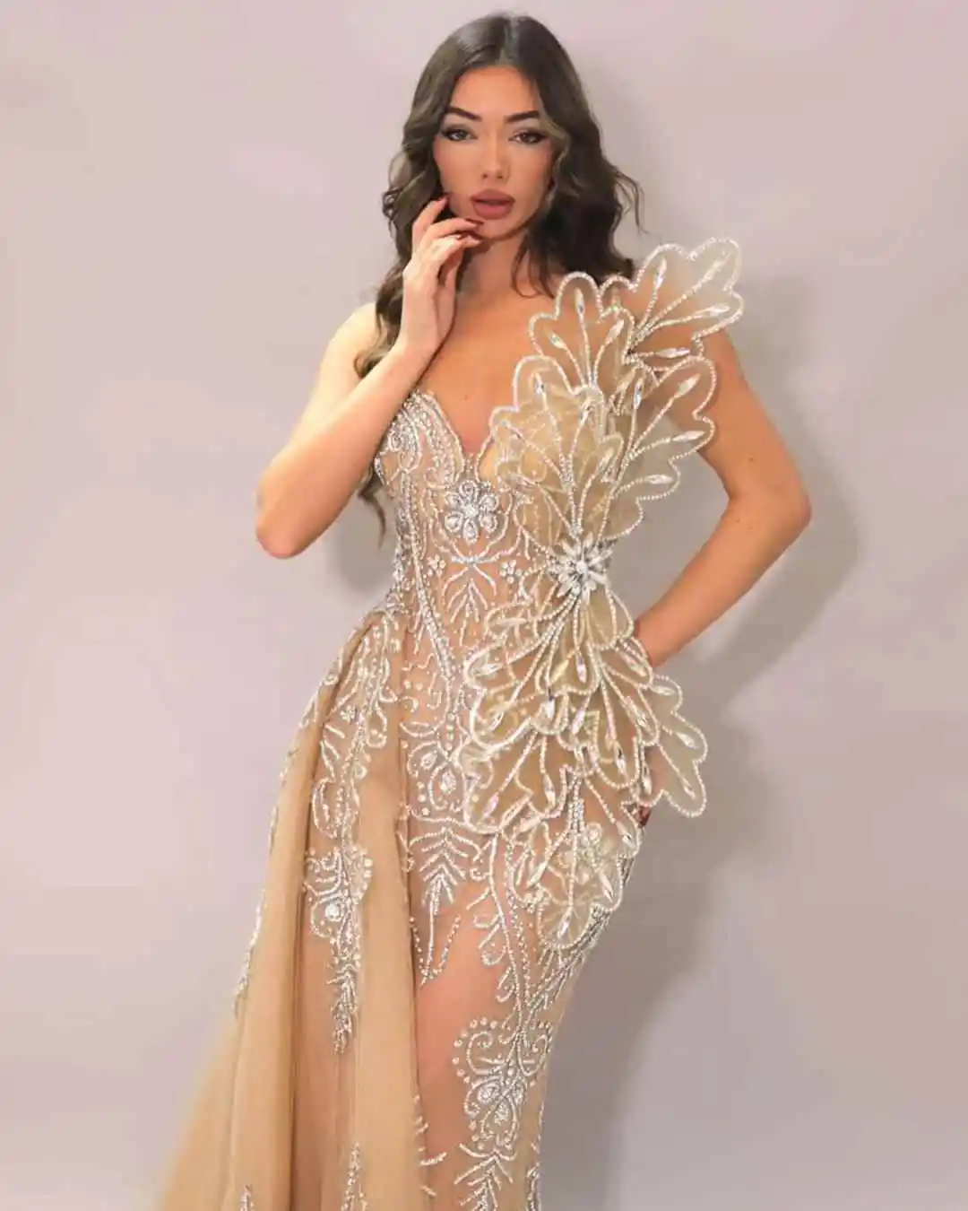 Nouveau Design robes De Soirée sirène perles cristaux dos nu sans manches robes De bal robes De Soirée Robe De Soirée personnalisée