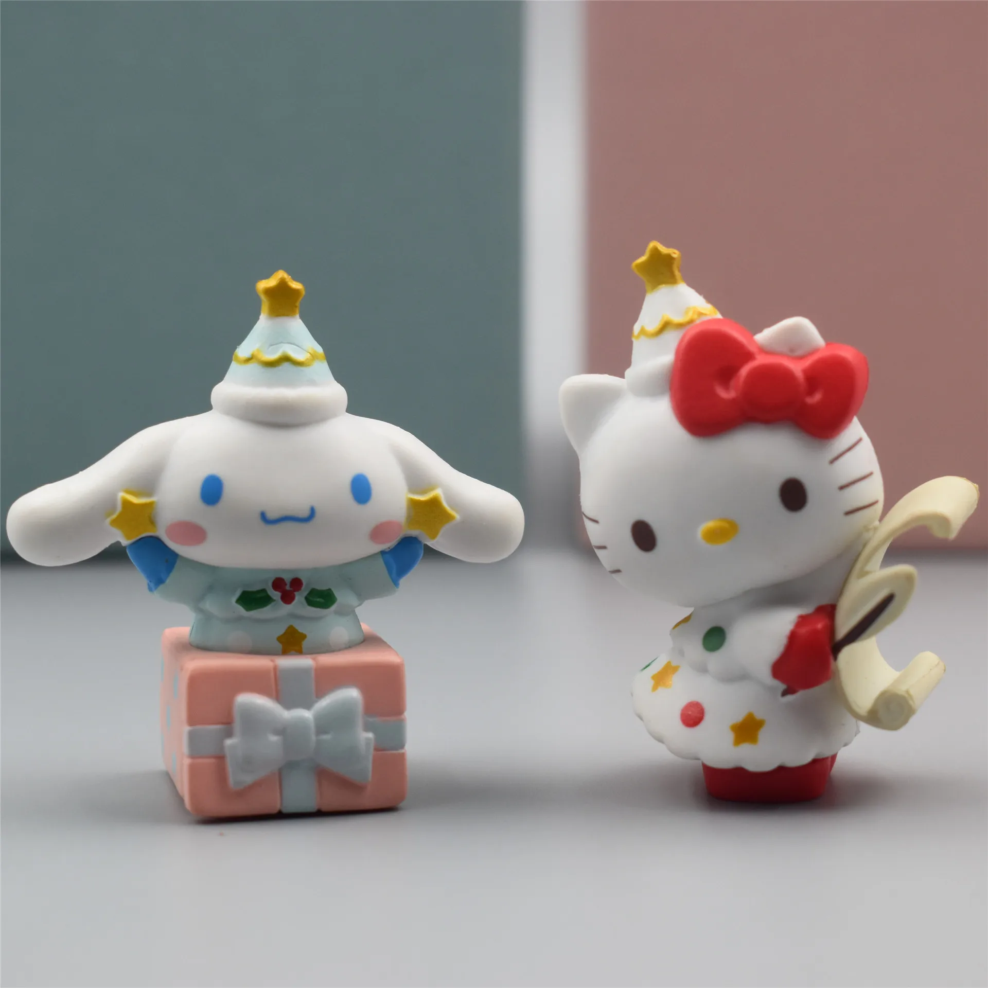 5style 5 Stück Sanrio Figuren Spielzeug Kawaii Anime Cinnamoroll Kurumi My Melody Puppe Dekorative Ornament Kinder Weihnachtsgeschenk