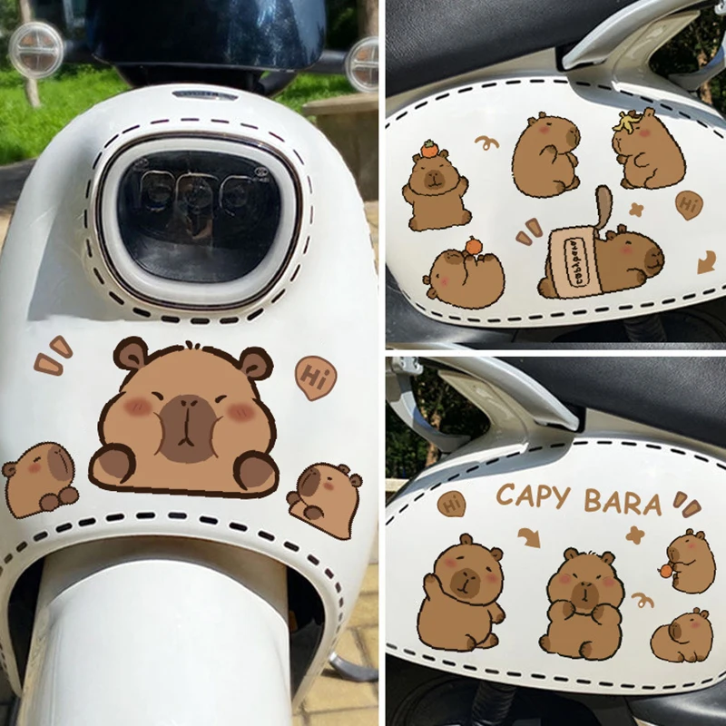 Cute Capybara Car Stickers Waterproof Auto Truck Window Body Decal Reflective Electric Vehicle Decorative Stickers