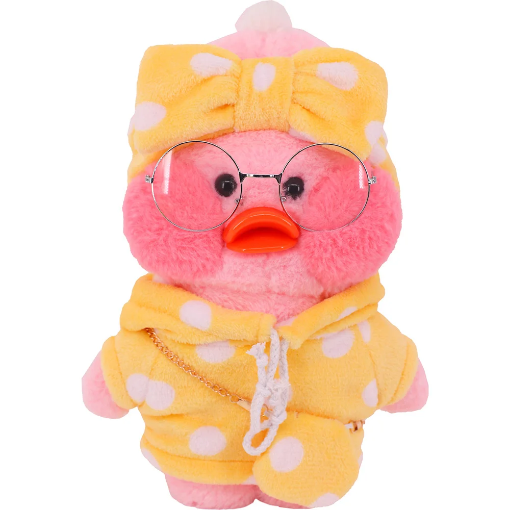 3Pcs/Set Yellow Duck Clothes Accessories Hat Bag 30cm Lalafanfan Clothes Kawaii Animal Dress Plush Stuffed Toy Children\'s Gifts