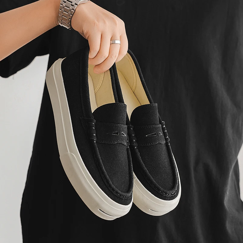 Summer Men's Casual Leather Shoes New Trend Loafers Fashion Soft Bean Shoes Low-top Men's Slip on Flats Leisure Walk Moccasins