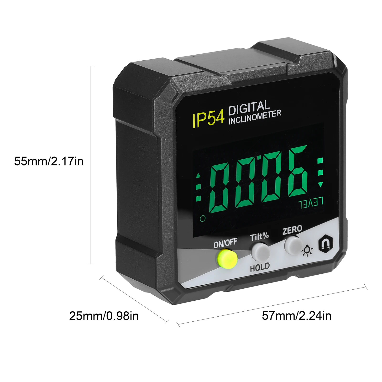 IP54 4x90° Portable Digital Inclinometer LCD Backlight Digital Protractor