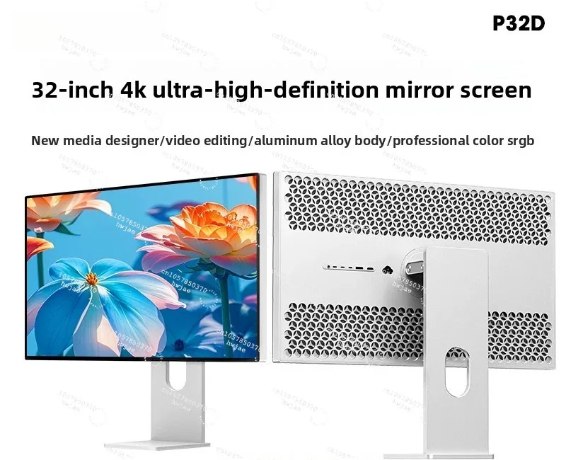 

For Kuycon Display 32 Inch 4K60Hz Laptop External Monitor Mirror Design Ultra High Definition P32D