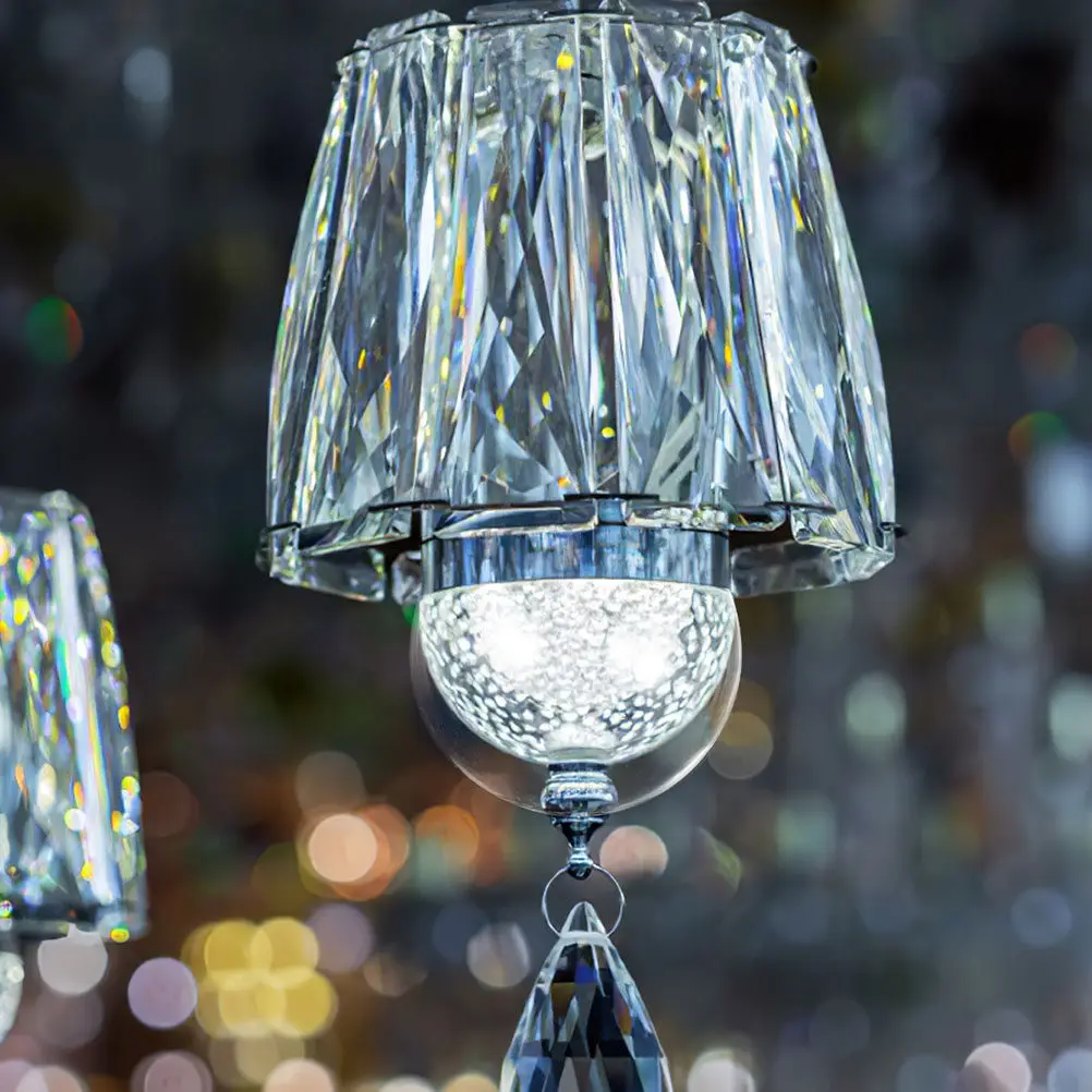 4Pcs Clear Round Glass Lampshade Ball Globe Pendant Light Shade Post Modern Design Multi Head Branch Structure Ceiling