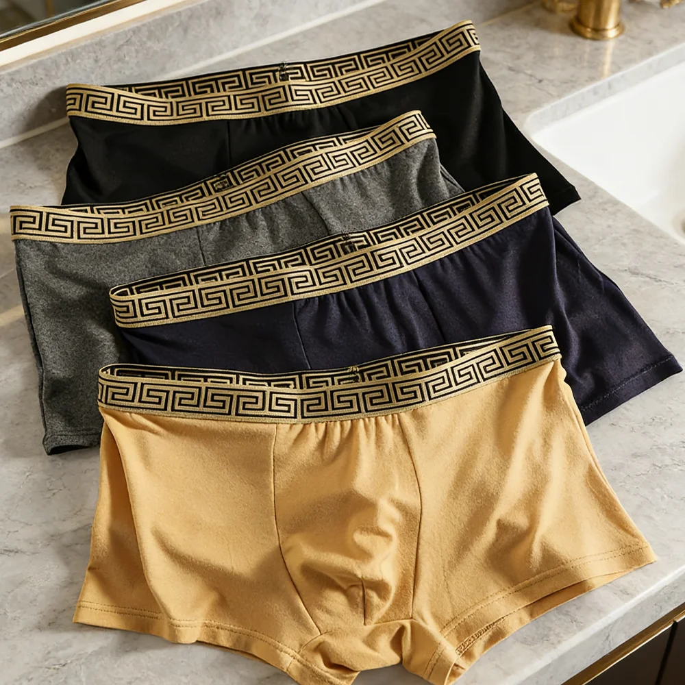 

4 шт. мужского нижнего белья, мужские боксеры, сексуальные трусы, удобное нижнее белье, боксерские шорты, дышащие модные трусы для мужчин и мальчиков