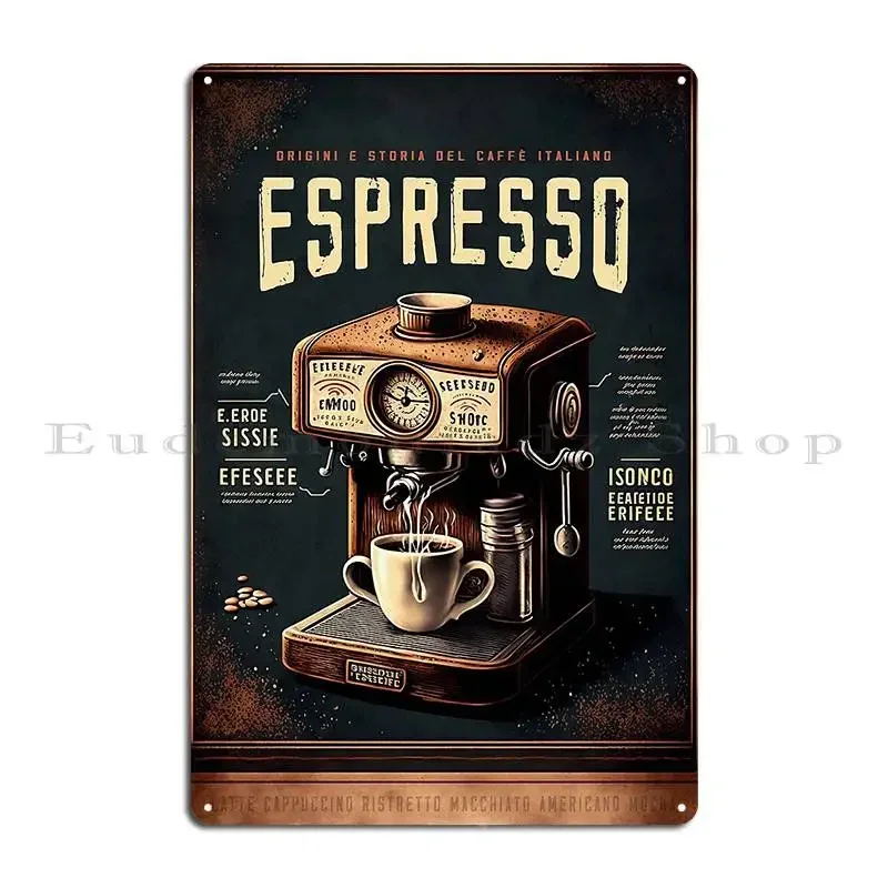 Antique Coffee Wall Art Print A Perfect Addition to Any Coffee Lover's Collection Metal Club Cave Designer Tin Sign Poster