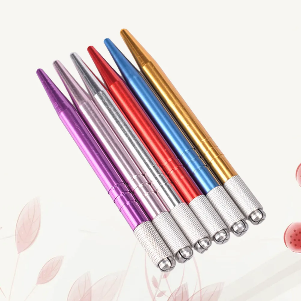 

Набор из 6 ручек для микроблейдинга: инструмент для ручной татуировки бровей, с гладкой ручкой, простой в использовании, для стойкого макияжа