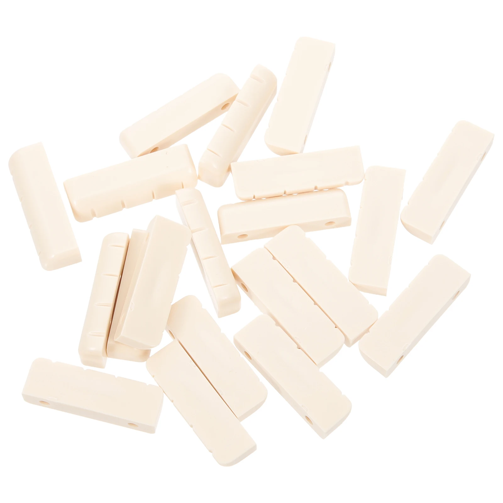 

20 Pcs Banjo Replacement Nut Guitar Saddle Nuts Slotted White Synthetic Resin Accessories Parts