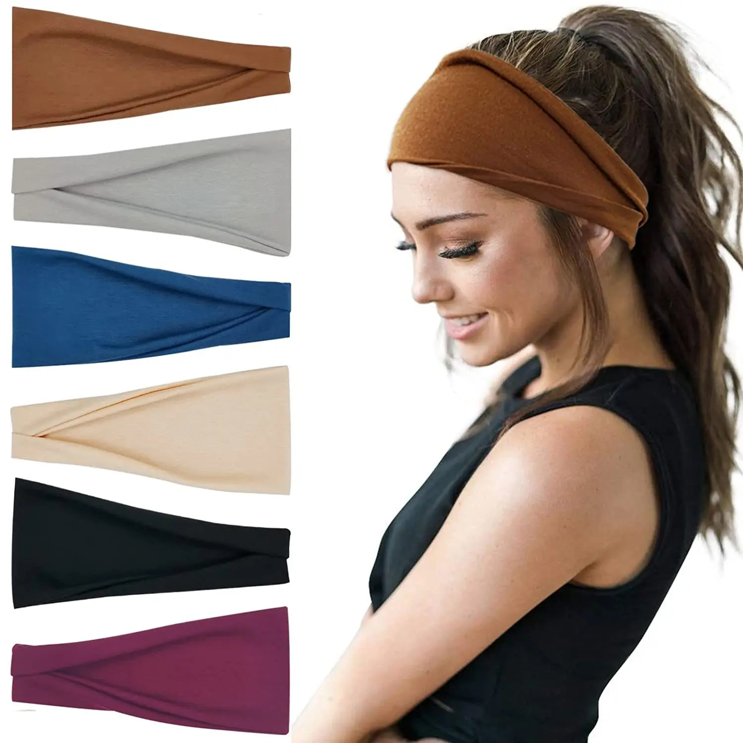 Sports Yoga Headbands for Women Simple Adjustable Men Running Absorb Sweat Elastic Hair Bands Solid Headbands Hair Accessories