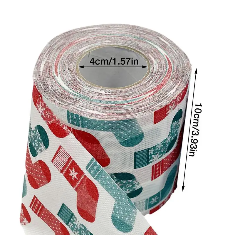 Christmas Toilet Paper Bathroom Tissues With Strong Water Absorption Holiday Creative Dorm Decors Household Paper Roll For