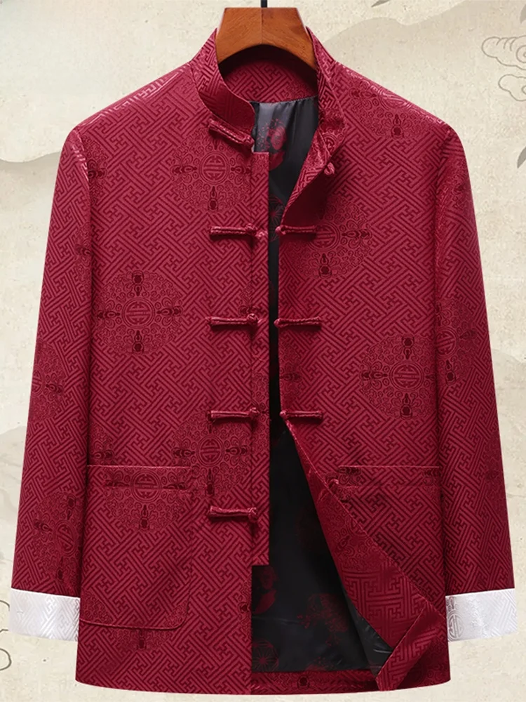 

Мужская куртка TUCANO Woodpeer для мужчин среднего возраста, осенняя, в традиционном китайском стиле, ветровка для отца