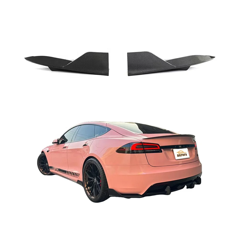 For Model S Upgraded Body Kit Dry Carbon Fiber Additional Rear Diffuser Diverter