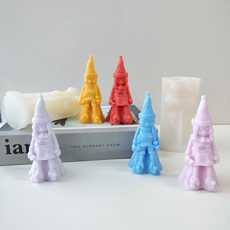 DIY Christmas Elf 3D Silicone Mold Genie Aroma Candle Plaster Resin Ornament Mould Creative Fairy Christmas Decoration