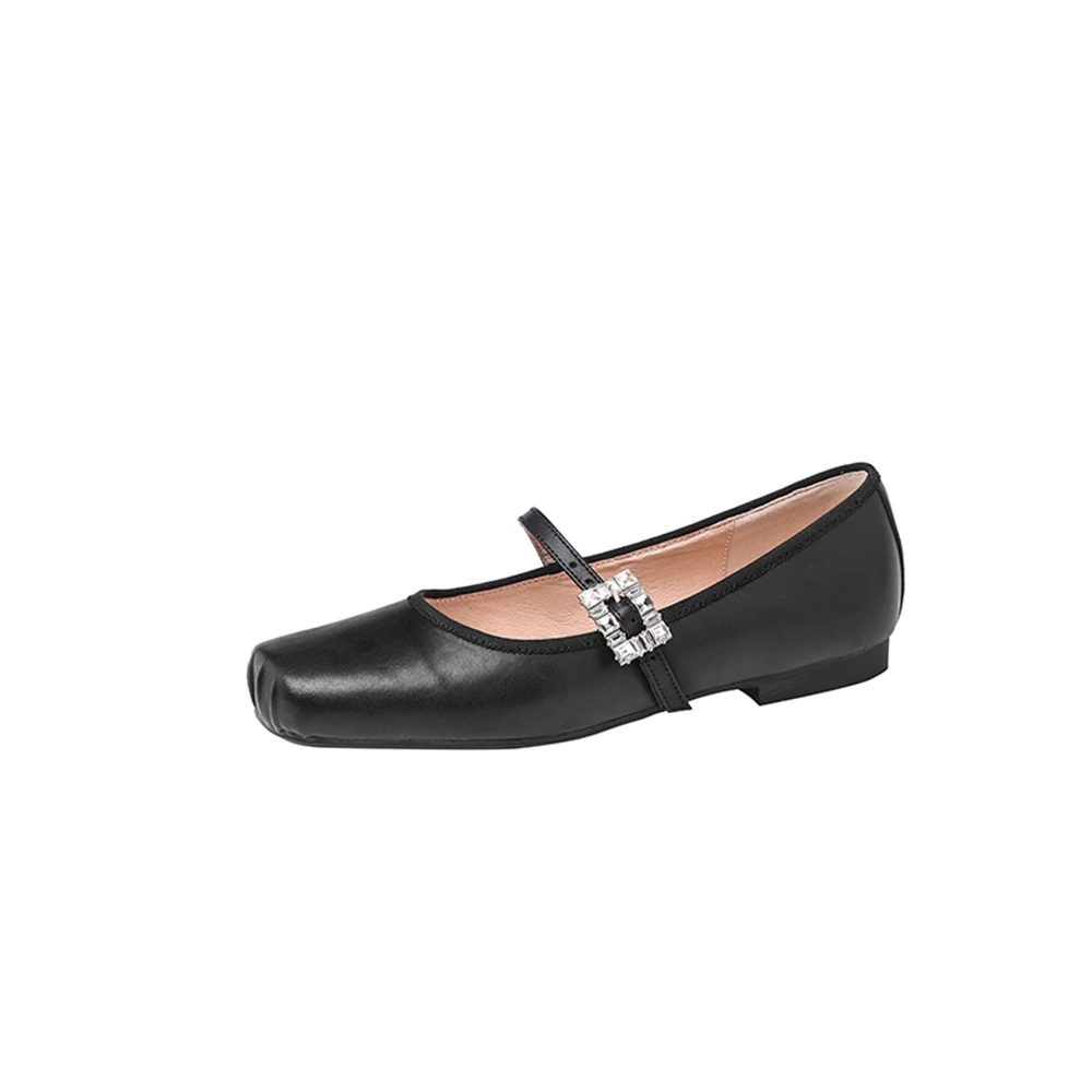 Leather Round Toe Spring and Autumn Closed Toe Women Low Order Shoes Party Dress Buckle Comfortable Casual Workwear Dress 9338