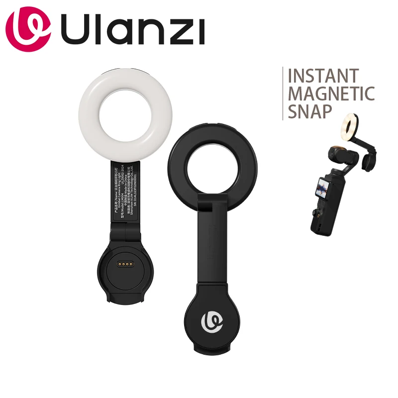 Ulanzi LM004ジンバルリングライト DJI Pocket 4対応 磁気スナップ式 3モード 軽量 Vlog撮影用