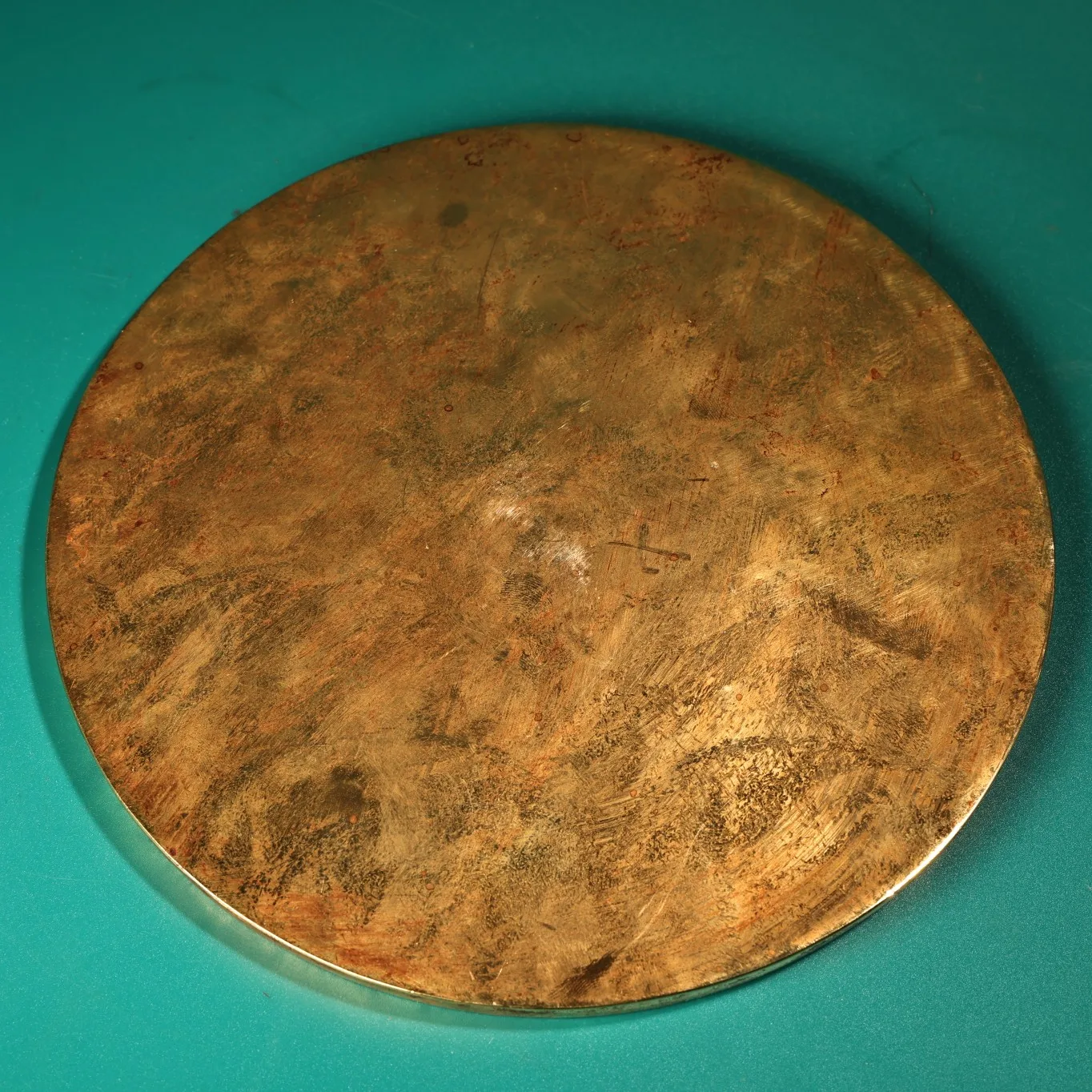 Xizang Folk Old Bronze Gilded Cinnabar Nine Dragons Mirror screen Amulet Dharam Worship Hall Town house