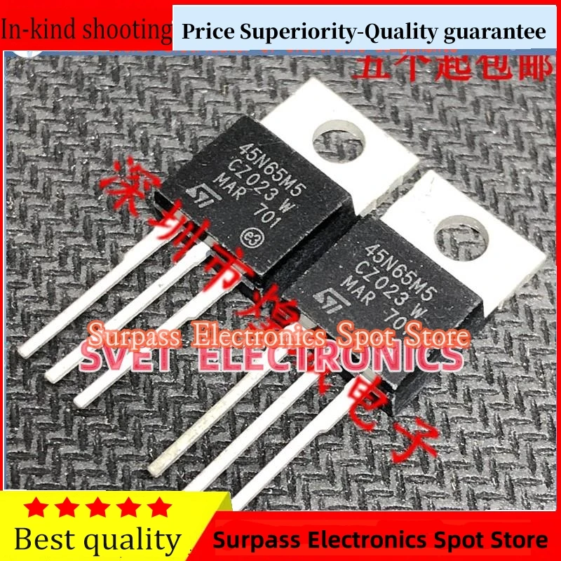 10PCS-50PCS 45N65M5 STP45N65M5 TO-220 650V 35A 5 Original Fast Shipping