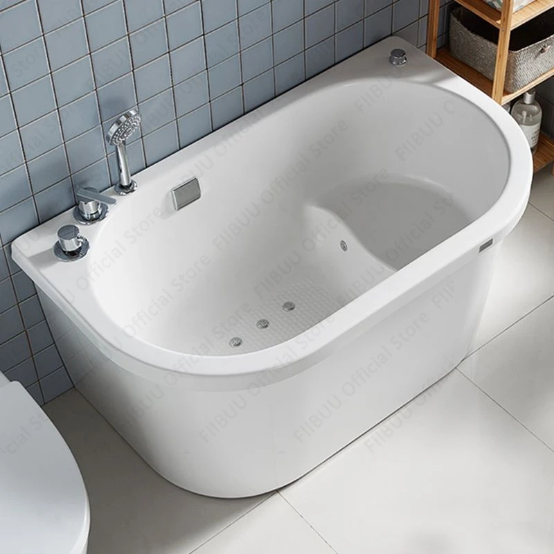 Household Acrylic Bathtub Space-saving, Strong Load-Bearing Capacity Tub, Multiple Sizes With Drain Premium Quality Construction