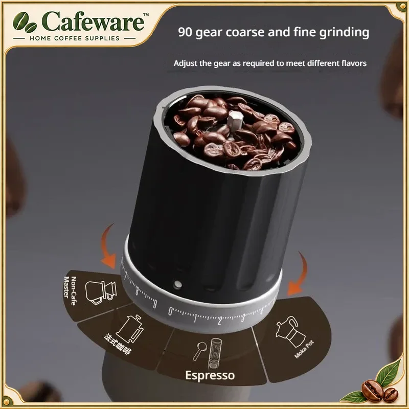Cera Portable Wireless Electric Coffee Grinder Adjustable Coffee Bean Grinder For Home Outdoor Espresso Americano Use