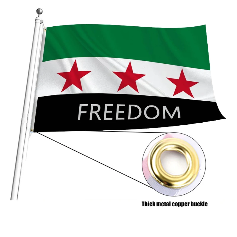 Syria Flag 90x150cm Flag Of Syria Revolution Syria Free People Flag Hanging High Quality 100% Polyester Freedom Flag Decoration