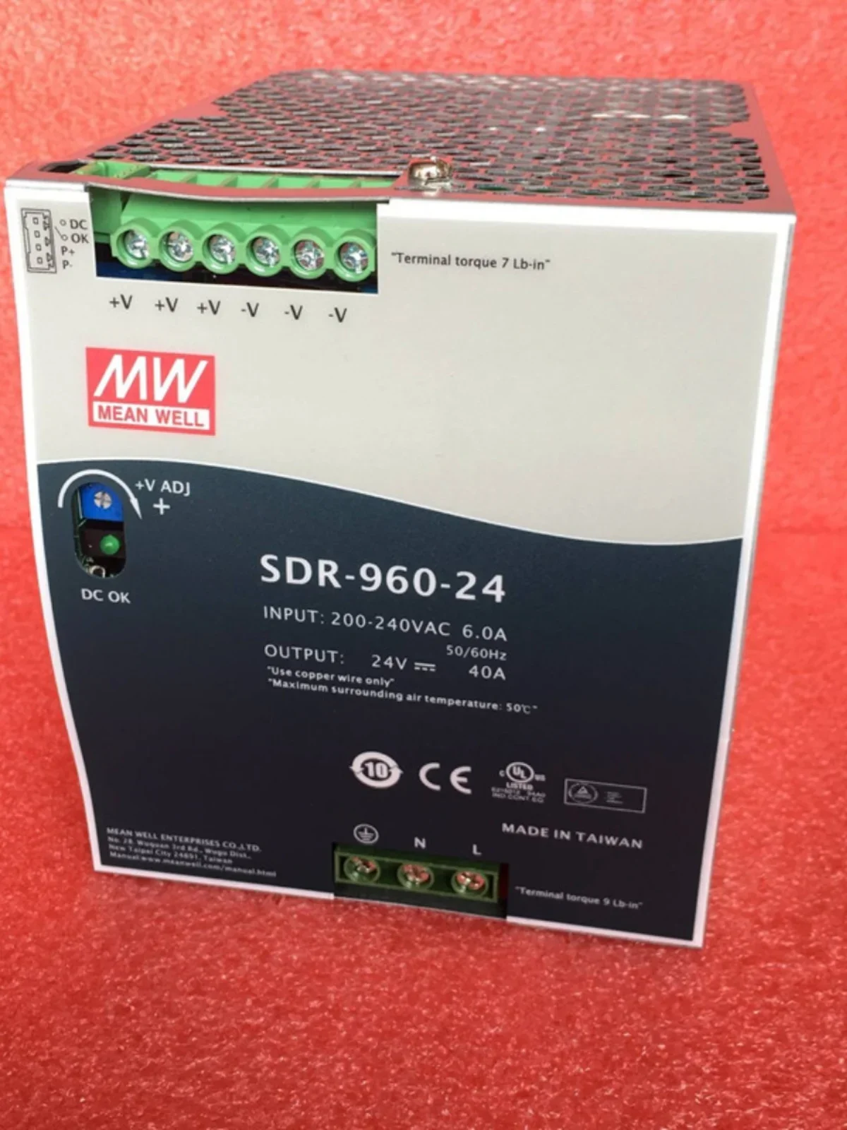 Taiwan Mingwei PFC Ultra-thin Shunt Rail Power Supply SDR-960-24 960W 24V40A New Original