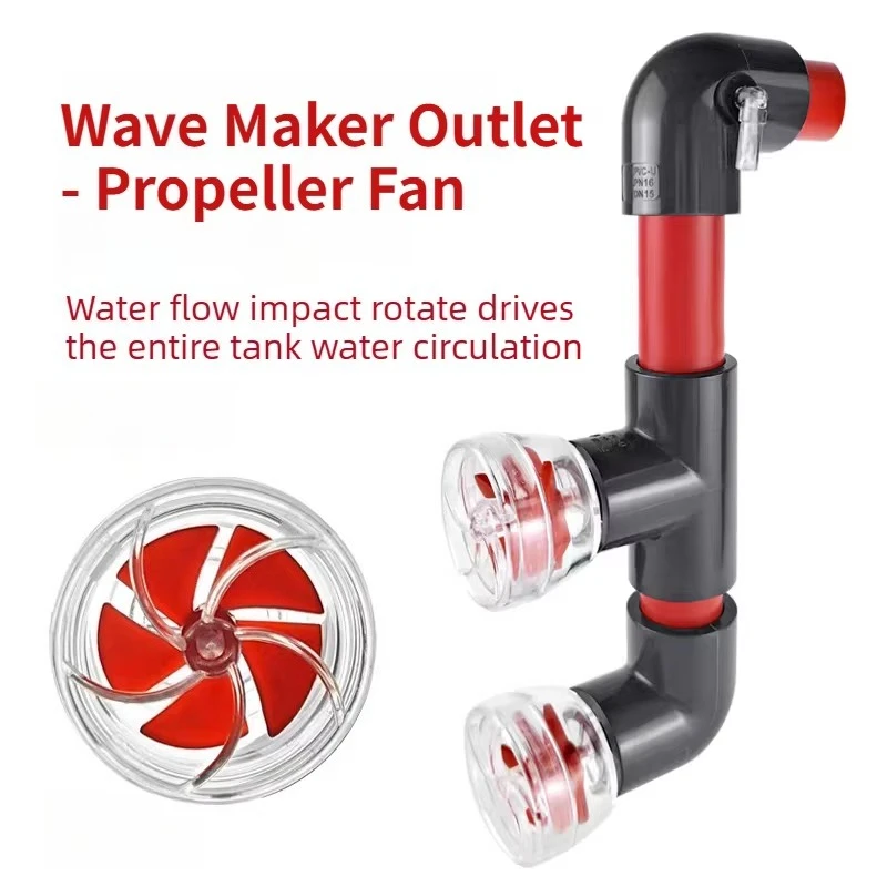 PVC DIY Auto-Rotating 5-Blade Fan Kit for Fish Tank Outlet Tube Accessories Fish Tank Outlet Aquarium Filter Screen Accessories
