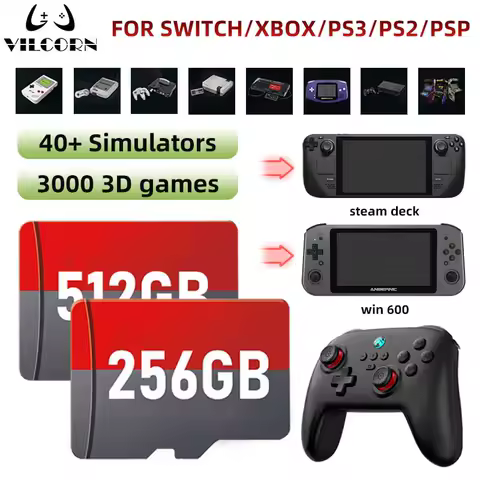 Batocera 38 TF Game Card For Steam Deck/Windows PC/MAC/WIN600 Handheld Game Console For PS3/PS2/WII/PS1/PSP/DC With Free Gamepad