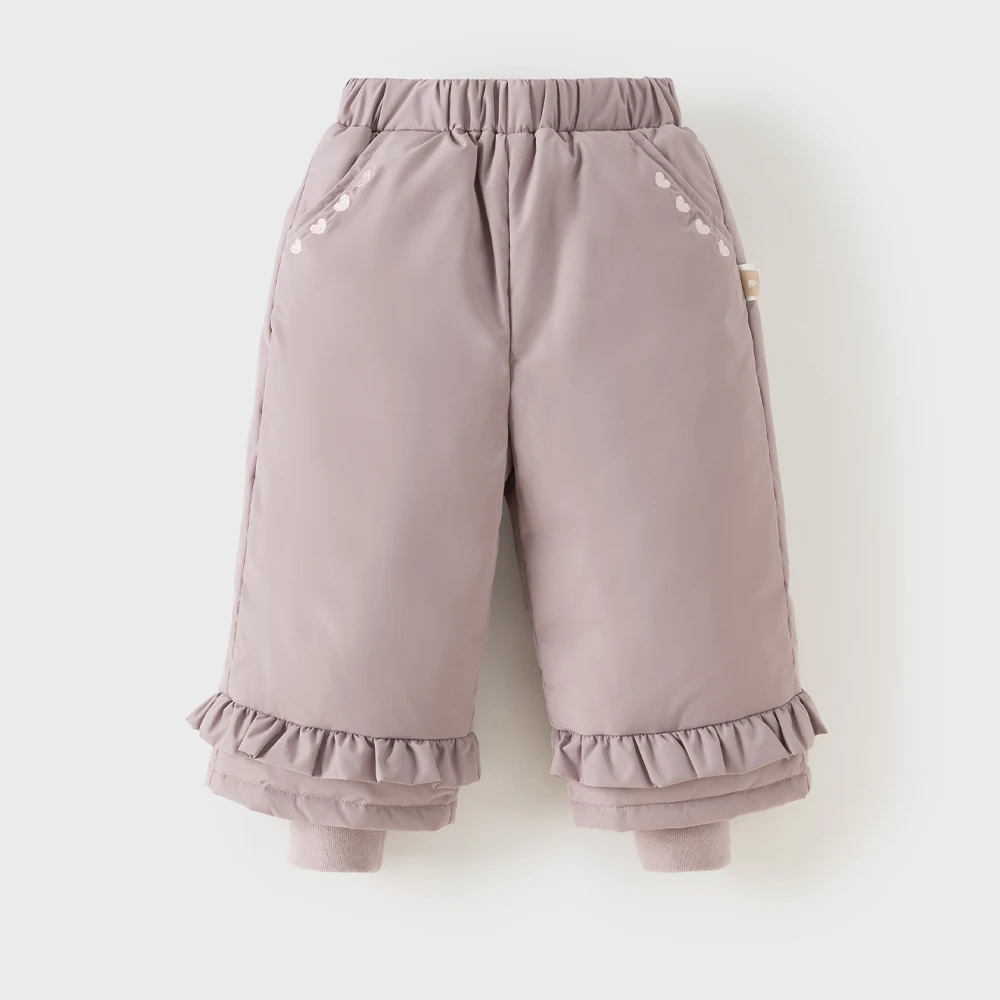 Dave Bella Girls White Duck Down Pants Kids Winter Warm Waterproof Trousers Elastic Waist Casual Ourdoor DB4263770