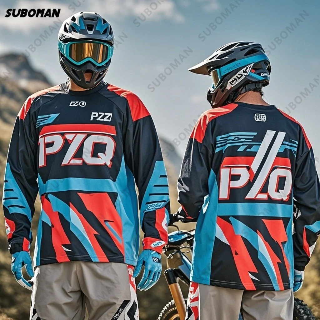 

Новая мода унисекс PZQ Off Road мотоциклетный трикотаж выносливость гонки на горном велосипеде езда с длинными рукавами мотоциклетная трикотажная футболка Y2K