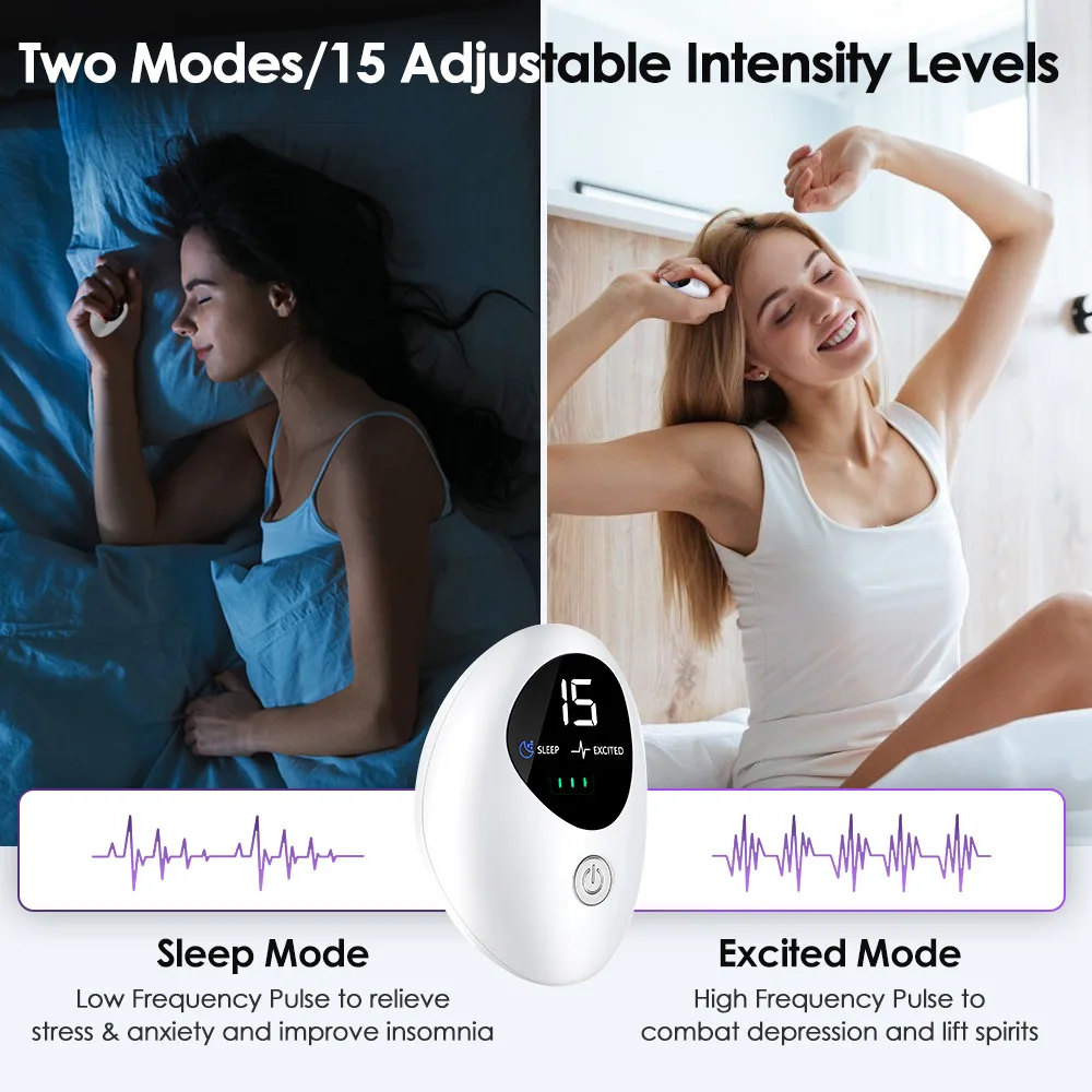 

Intelligent Sleep Monitor with 2 Modes and 15 Levels, Adjustable Screen Display, Portable Decompression, and Improved Sleep Aid